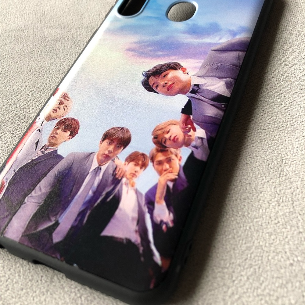BTS Samsung Galaxy A21 ~ Silicone Phone Case ~ Group with Sky ~ Brand New!